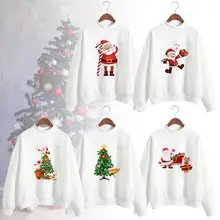 Повседневные женские Рождественские толстовки с принтом, Рождественский женский свитер, топы, джемпер, пуловер, Рождественские толстовки для женщин