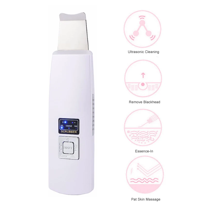 Ultrasonic Skin Scrubber Facial Deep Cleaning Machine Ultrasound Face Cleaner Blackhead Removal Ski