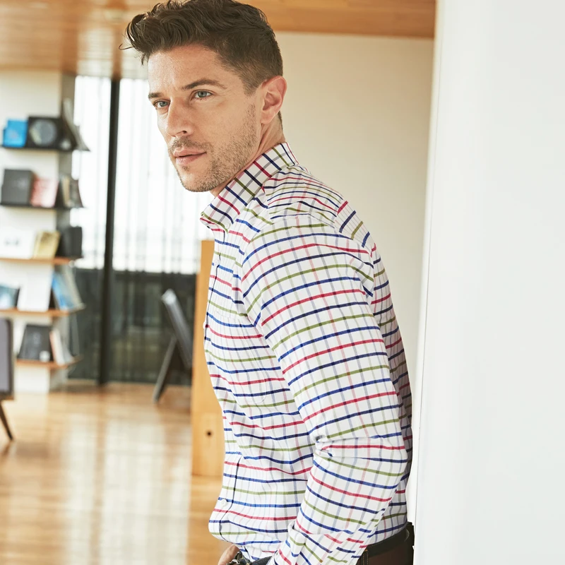 Smart Five рубашки в клетку мужские с длинным рукавом облегающие Camisa Masculina Chemise Homme Manche Longue рубашки мужские хлопковые размера плюс 45 46