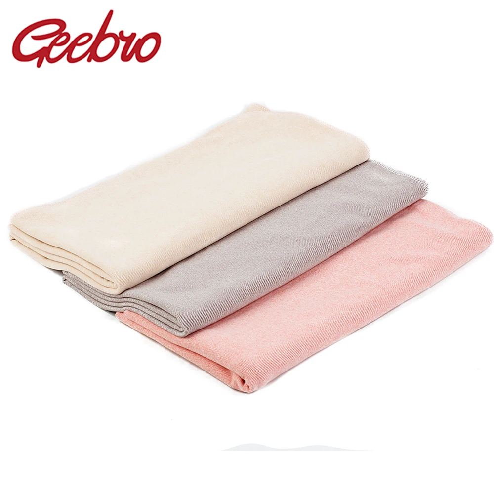 Online Geebro algodón de Color sólido manta de bebé suave caliente ropa de cama infantil Swaddle recién nacido de punto abrigo para dormir accesorios para niños pequeños