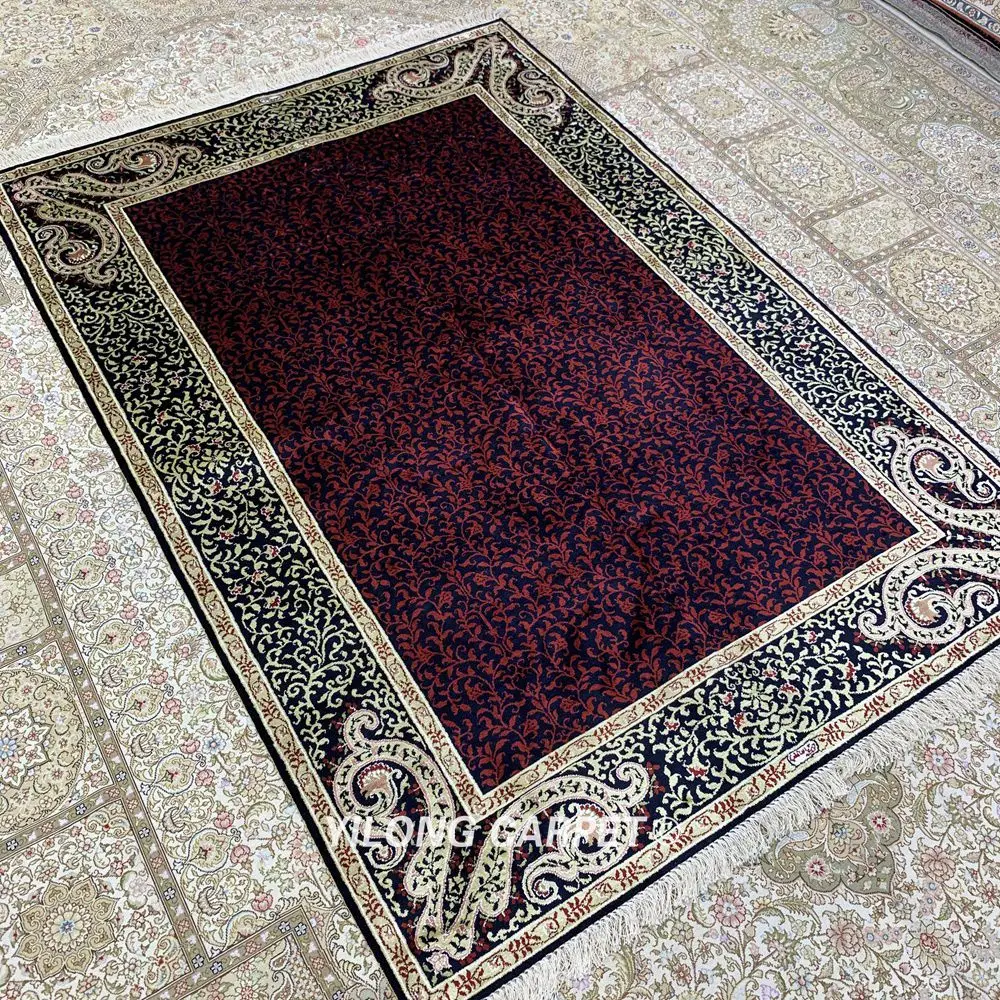 YILONG 4'x6' Шелковый персидский ковер ручной работы традиционный кашмирский напольный ковер(HF298B