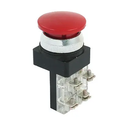 

AC 250V 6A NO NC 4 Terminal Emergency Stop Momentary Mushroom Push Button Switch