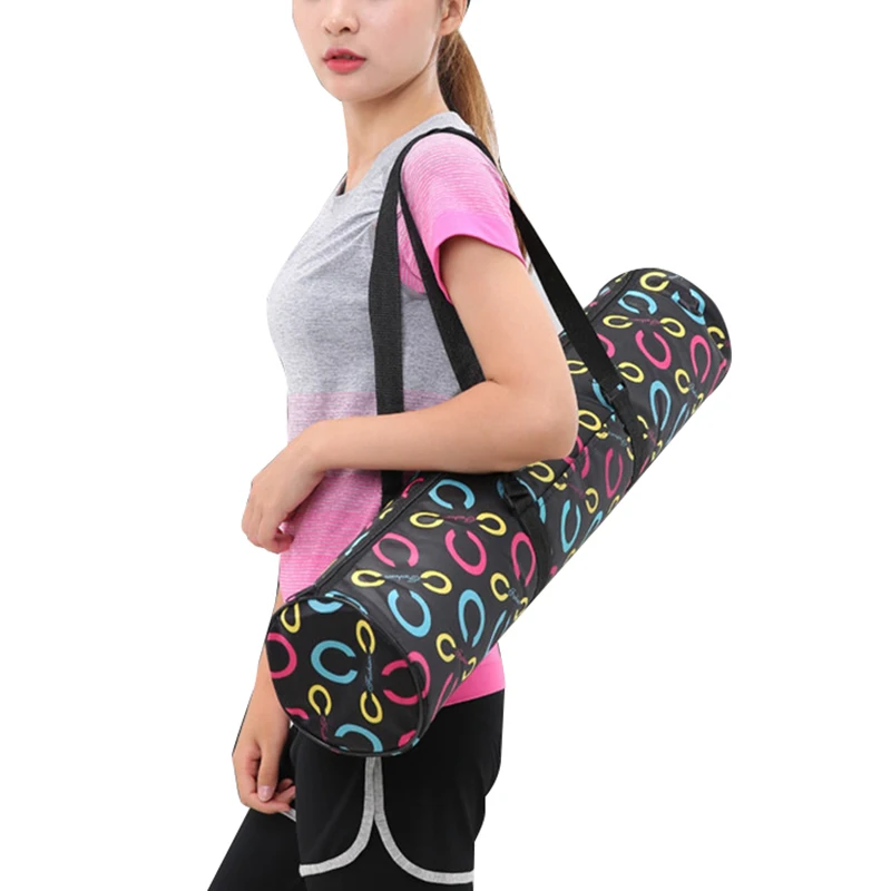 

2018 Printed Oxford Yoga Bag 65x15cm Sport Gym Bags Fitness Pilates Yoga Mat Bag For Under 6mm Thick Yoga Mat Training Handbag