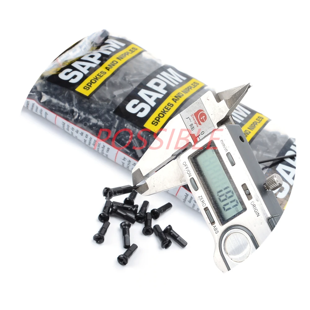 SAPIM SECURE LOCK NIPPLES EXTERNAL BLACK 15G 1.8MMX14MM Bicycle Spokes ALUMINIUM ALLOY NIPPLES