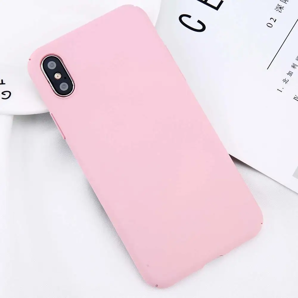 D Для iPhone11PRO 11 X Xs Max XR 8 7 Простой однотонный чехол для телефона тонкий матовый Жесткий PC задняя крышка для iPhone 8 7 6S Plus чехол s - Цвет: D