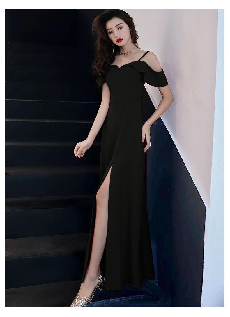 Красное подростковое элегантное платье подружки невесты Vestido Largo Sirena черные вечерние платья для гостей на свадьбу сексуальное платье для выпускного вечера