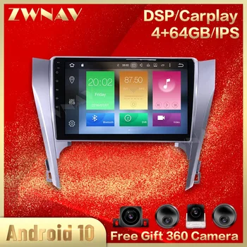 

360 Cameras IPS Screen For Toyota Camry 2012 2013 2014 2015 Android 10 Multimedia Car Player Screen Audio Radio Recorder Head