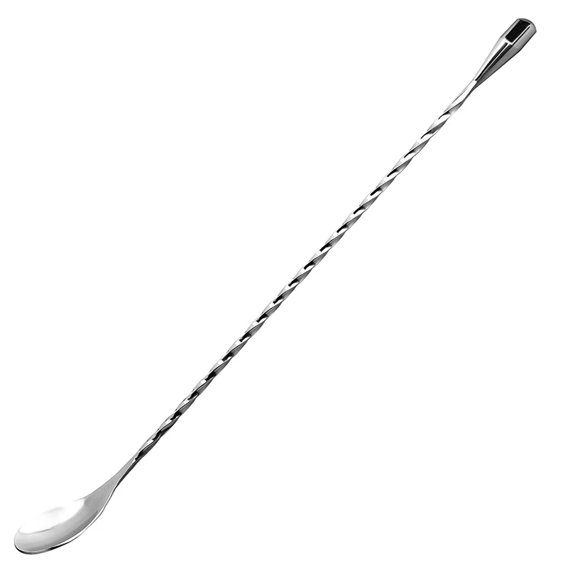 HOT 12 Inches Stainless Steel Mixing Spoon, Spiral Pattern Bar Cocktail Shaker Spoon