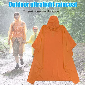 

3 in 1 Outdoor Poncho Raincoat Mini Tarp Sun Shelter Hiking Backpack Rainproof Cover ENA88