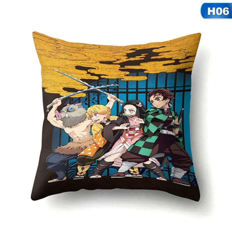 Demon Slayer Kimetsu No Yaiba аниме Двусторонняя Подушка Чехол для подушки - Цвет: 06