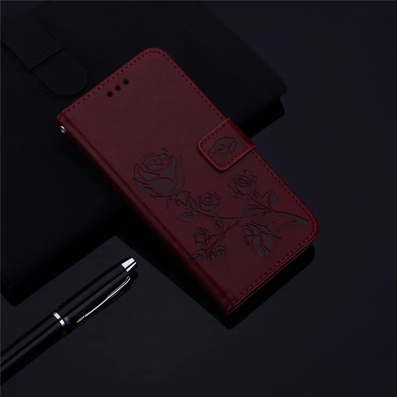 Flower Leather Case For Samsung Galaxy A10 A 10 Cover Wallet Flip Case For Samsung A10 A105F Phone Case 3D Rose Coque Funda Book water pouch for phone