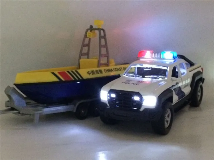 В коробке Eti пикап полицейский автомобиль Pull Speedboat детская игрушка сплав модель автомобиля ВОИН звук и свет мальчик игрушка
