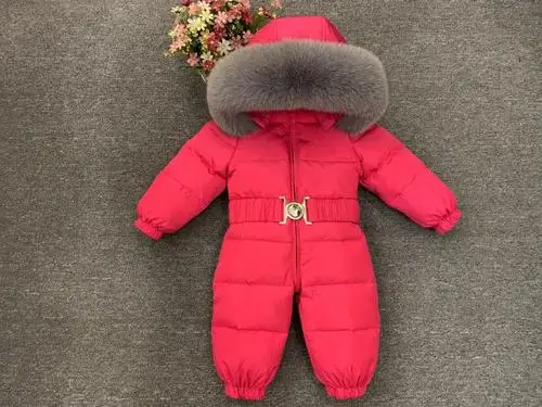 Russian Winter-30 Degree Baby Rompers Winter Thick Boys Costume Girls Warm Snowsuit Kid Jumpsuit Kids Outerwear Baby Clothes - Цвет: 3