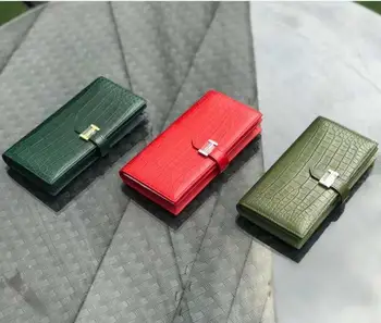 

Genuine crocodile skin lady wallet purse long size bank credit card holder case with cow skin lining lady daily evening clutch