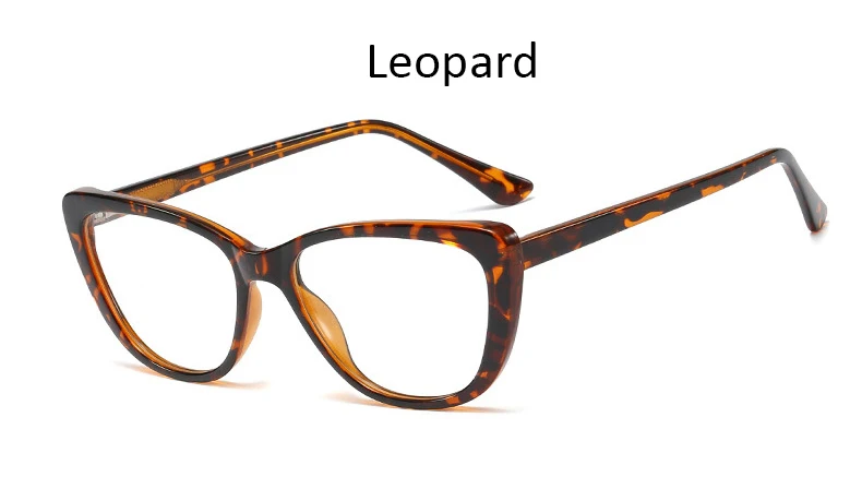 Leopard Модная прозрачная оправа для очков ретро винтажная квадратная модная оправа кошачий глаз оптические прозрачные очки для компьютера женские - Цвет оправы: Leopard