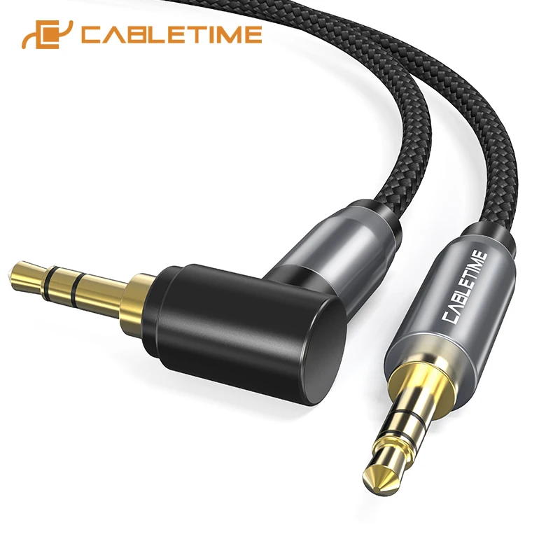Аудио кабель CABLETIME с разъемом 3 5 мм аудиокабель прямым углом наушники динамик для
