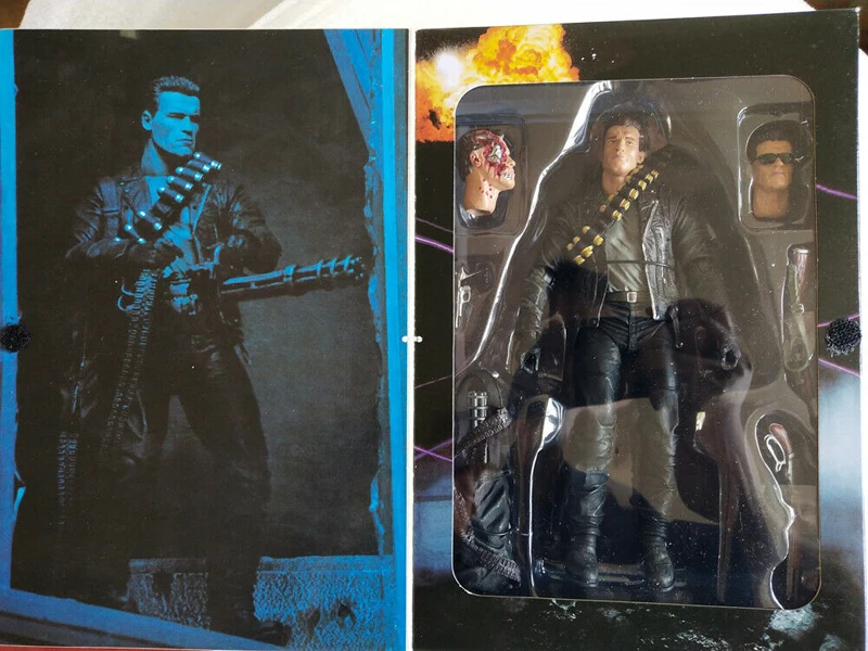 Terminator 2 Judgment Day T-800 Arnold Schwarzenegger Black Action Figure 7/"