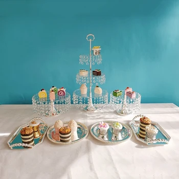

2 Tier Acrylic Cake Display Stand Round Macaron Tower Cake Stand Transparent Tray