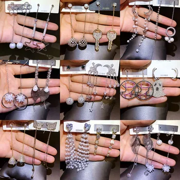 

30 Pairs/lot creative top quality women earrings jewelry fashion luxury zircon wedding earrings wholesale 201107-169