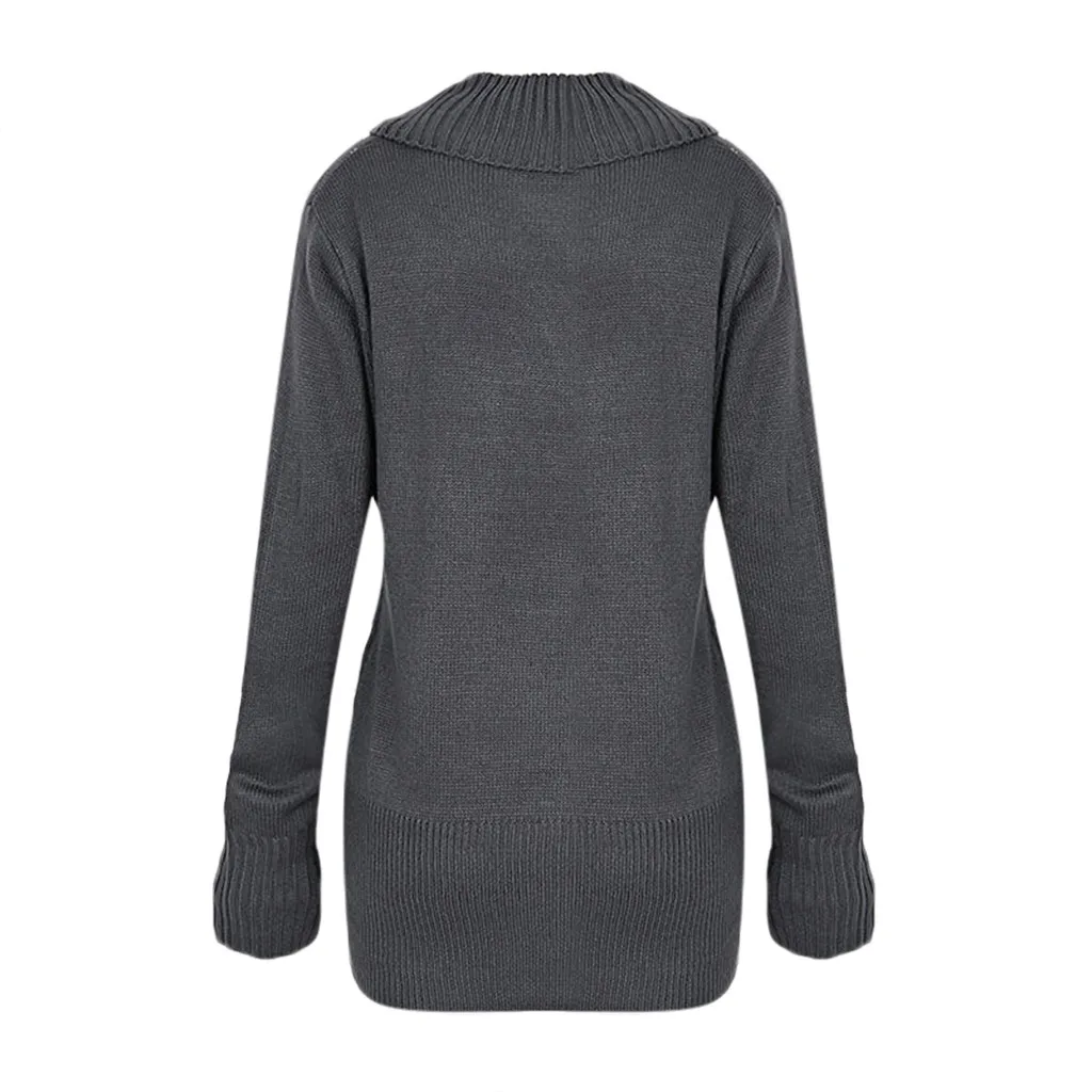 JAYCOSIN осень зима женские свитера Повседневный v-образный вырез сплошной Передний Крест свитер длинный рукав трикотаж свитер Пуловеры Топы jy25