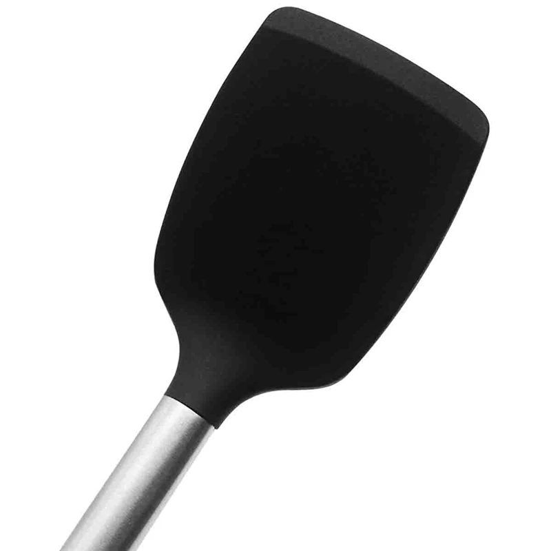 Stainless Steel Handle Silicone Nonstick Spatulas, High Heat Resistant to 480&deg;F, Food Grade Turner, BPA Free