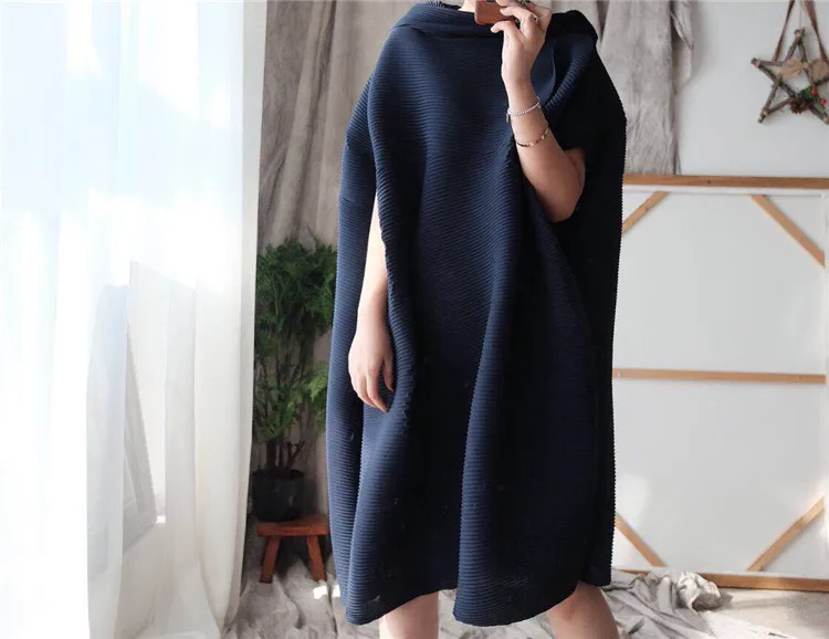 LANMREM, Корейская Весенняя летняя плиссированная одежда для женщин, прямое свободное платье большого размера, необычное платье, высокое качество, хит, YH185