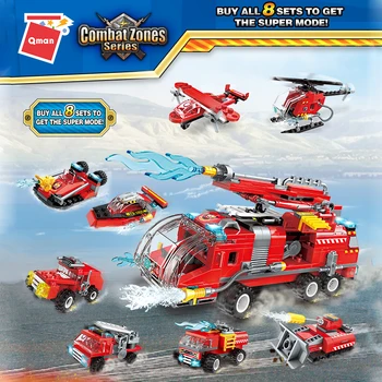 

Qman 1805 Water Firefighter Fire Fight Trucks Tank Car Model Bricks Friends Compatible Building Blocks Toys Sets Figures