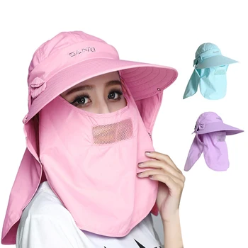 

4 Ways To Wear! Golf Cap Women's Fashion Multifunctional Sun Mask Bib Breathable UV Protection Hat Golf Accessories
