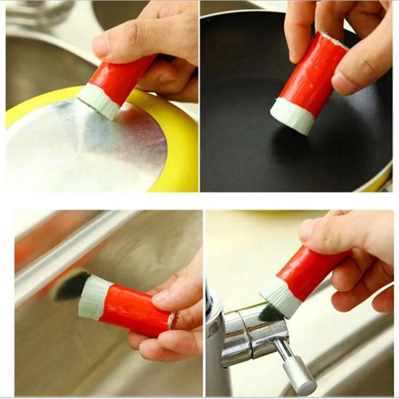 

2 Pcs Magic Stick Decontamination Cleaning Brush Metal Rust Remover Cleaning Stick Wash Brush Pot Color Random