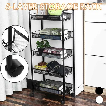 

5 Layer Over The Rack Kitchen Cabinet Shelving removable Kitchen Microwave Rack Bathroom Space Saver Shelf Organizer Holder
