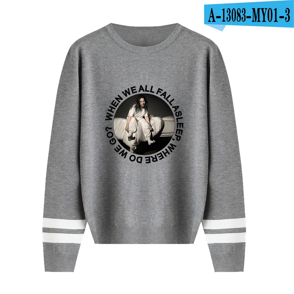 As picture Популярные мужские и женские вязаные свитера Billie Eilish весна осень высококачественные свитера пуловеры мужские женские повседневные топы - Цвет: As picture