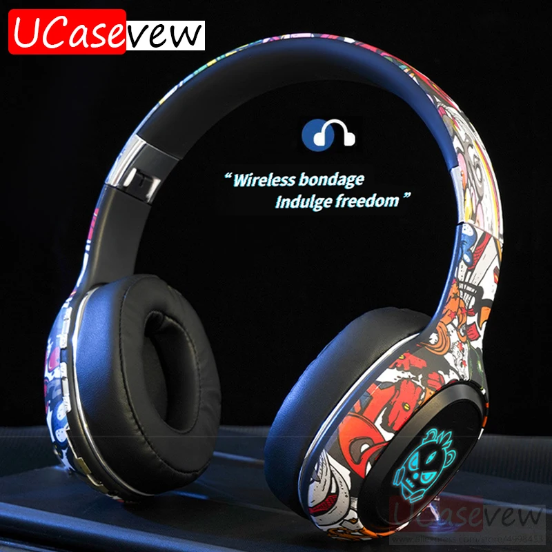 Fashion Special Graffit Headphones for iPhone Samsung Xiaomi iPad Computer Hifi Stereo Earphone Full Duplex Mobile phone EarButs |