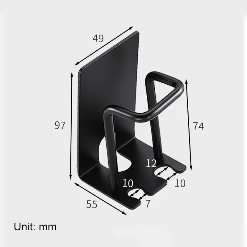 Self-adhesive Bathroom Cup Holder Black Toothbrush Holder Bathroom Accessories Metal Wall Cup ML7002