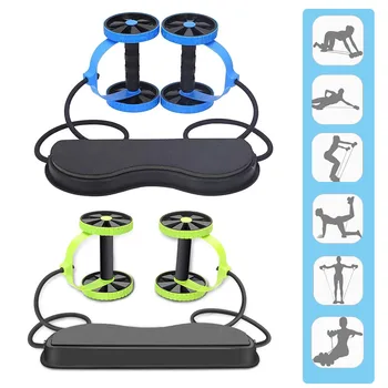 

Fitness AB Wheels Roller Stretch Trainer Elastic Abdominal Resistance Pull Rope Tool Muscle Exerciser Gym Home Workout Training