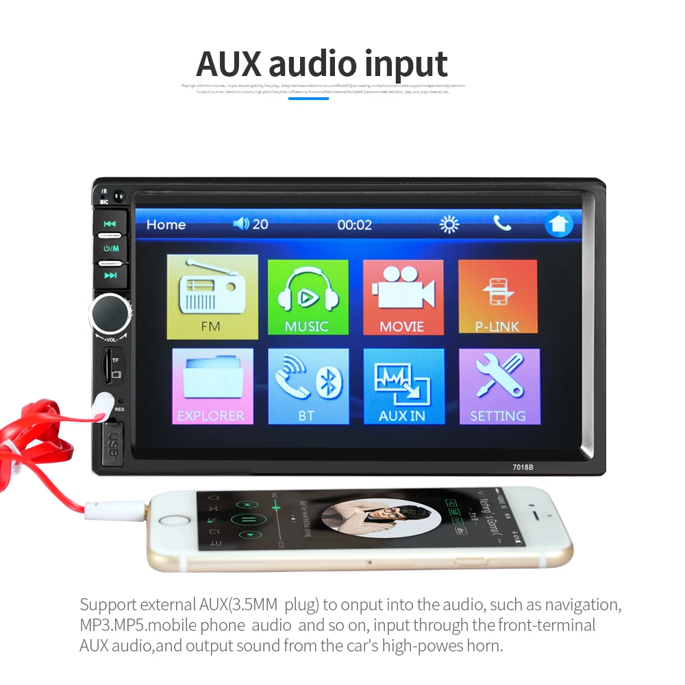 2 Din " автомобильный Радио Мультимедиа Видео плеер с Bluetooth USB SD Авторадио для Универсальный VW Toyota hyundai KIA