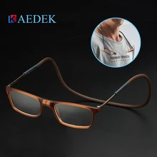 Унисекс регулируемые Висячие шейные очки Складные Магнитные Передние очки для чтения женские мужские модные очки для дальнозоркости