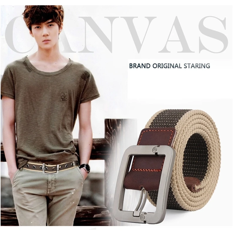 

Canvas Tactical Belt Freedom Rider Mens Belt Outdoor Army Fan Belt Smooth Pin Buckle Unisex Thickening Waist Belt