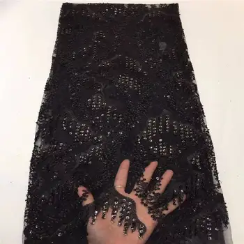 

2019 New Design Tulle Lace Fabric Embroidered Sequins African Lace Fabric French Lace For Women Party Dress HX2732