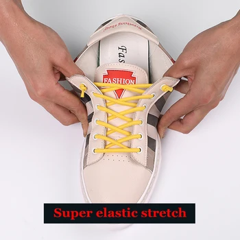 

1 Pair No Tie Shoe laces Round Strong Elastic Shoelaces Kids Adult Leisure Sneakers Quick Shoelace Outdoor Fashion Lazy laces