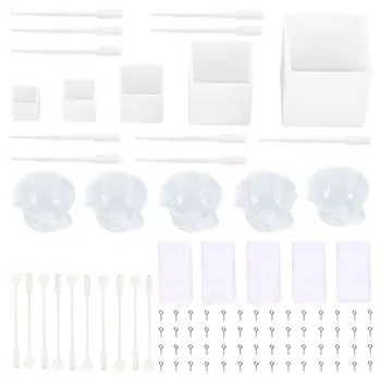 

1Set Crystal Epoxy Resin Mold Jewelry Pendant Casting Mould Handmade DIY Crafts Cubic Dried Flowers Making Tool