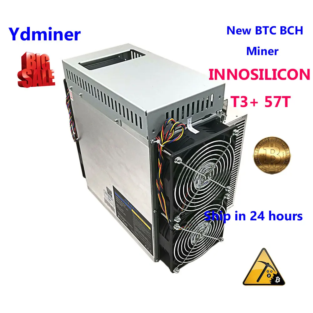 INNOSILICON T3+ 57T asic miner sha 256 3300вт новый асик майнер btc bch майнинг ферма лучше чем whatsminer m20s