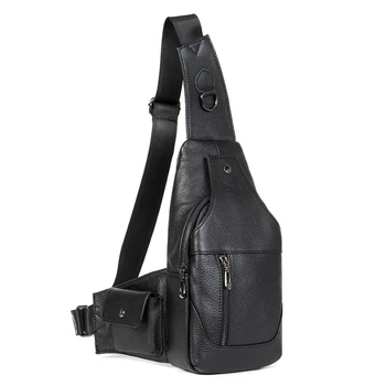 

Chest Bag For Men Casual Messenger Bags Fashion Genuine Leather Men's Chest Pack Large Capacity Business Bag's For 7.9 Inch Ipad