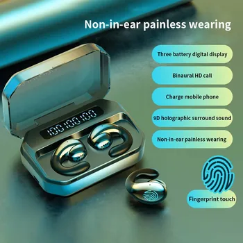 

TW-08 TWS 5.0 Non-ear Ear Button Ear Concept Bone Conduction Digital Display Touch Bluetooth Headset Emergency Charging earbuds