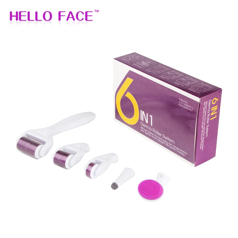 DRS 6 in 1 Derma Roller Microneedle Kits For Multiple Skin Care Treatment Facial Dermaroller with 5 Roller Head derma roller set|Derma Roller| - AliExpress