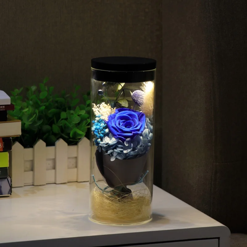 Сохранившихся Цветок вечный цветок творческий подарок ко Дню Святого Валентина подарок светильник Ночной светильник Рождество свежая Роза сохранить букет