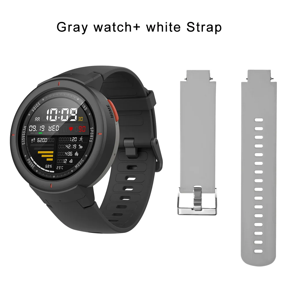 Black add whitestrap Глобальная версия Hua mi AMAZFIT Verge 3 gps умные часы IP68 AMOLED экран ответ на звонки умные часы мульти спортивные для mi 8 - Цвет: Black add whitestrap