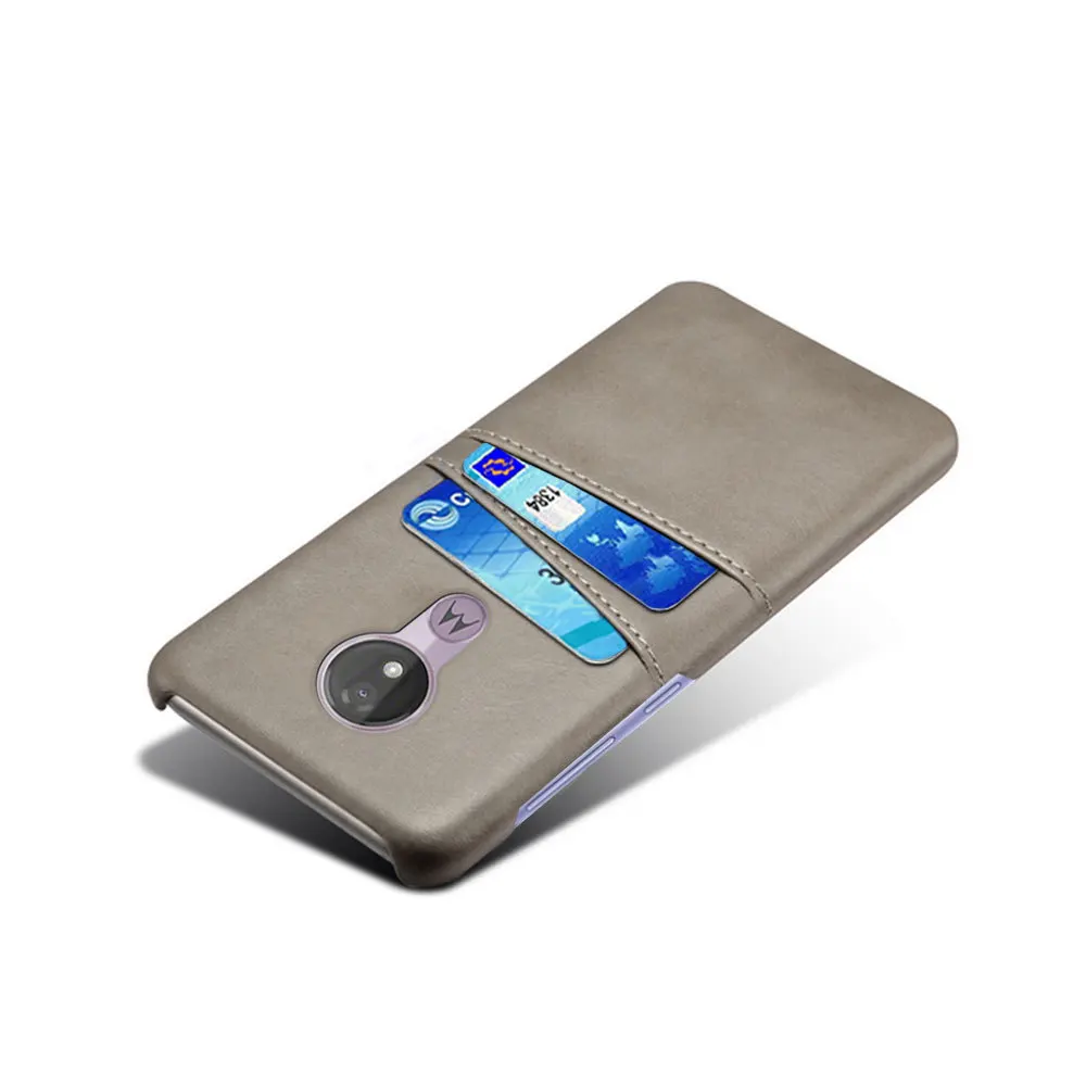 SCK Leather Card Holder Slots Phone Cases For Motorola Moto G7 Power For Europe, USA Case Slim Hybrid Hard Platic Phone Cover