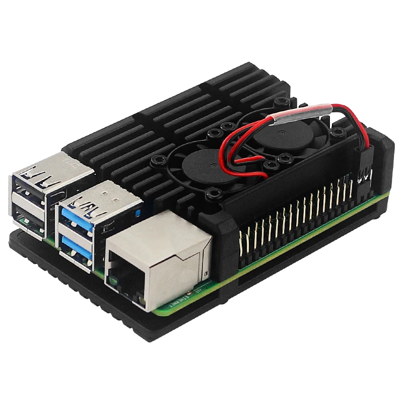 Алюминиевый металлический чехол для Raspberry Pi 4 3 с двумя вентиляторами +