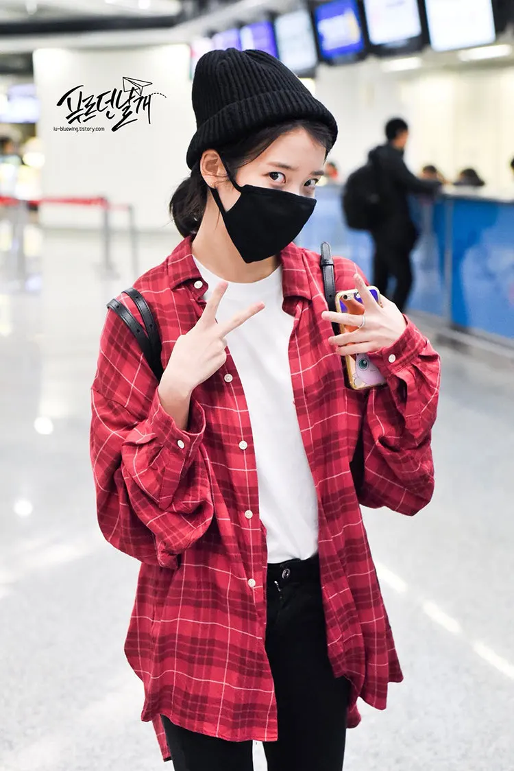 Kpop IU Lee Ji Eun одинаковые осенние красные клетчатые свободные рубашки с длинным рукавом для женщин в студенческом стиле с отворотом на пуговицах Женские топы и блузки