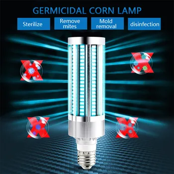 

60W UV Sterilizer Corn Light-Ultraviolet E26/E27 LED Ozone-Germicidal Lamp Timer Light High Ozone UVC Germicidal Lamp